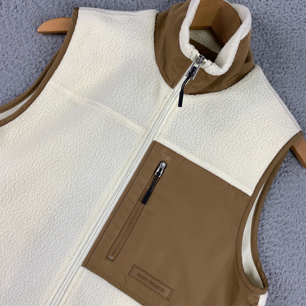 Norse Projects Frederik Fleece Gilet Vest Men's XS Cream Brown Polartec Full Zip